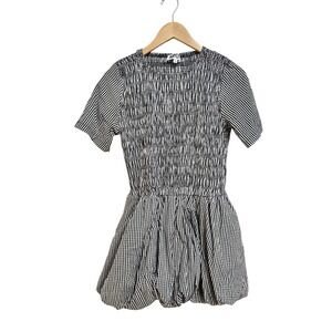 Amy Lynn women's Elenor Gingham Smocked Bubble Hem Mini Dress cotton size 6